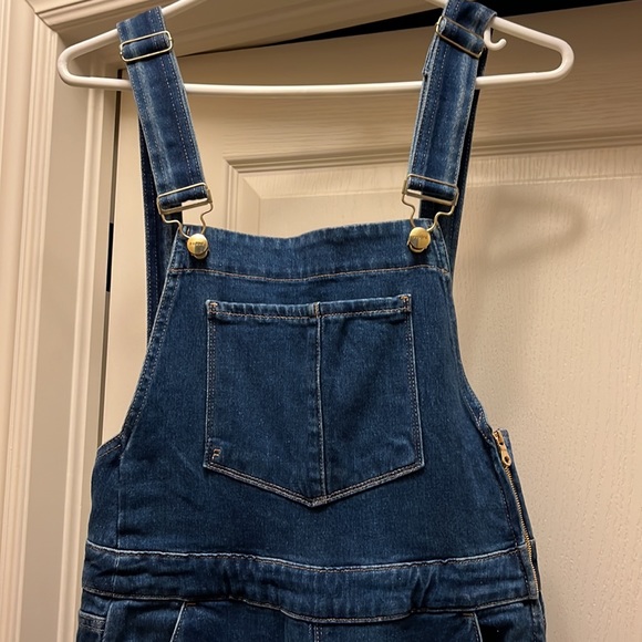 Wide Leg Denim Overalls by Frame - Picture 3 of 7